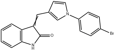 3-((Z)-[1-(4-BROMOPHENYL)-1H-PYRROL-3-YL]METHYLIDENE)-1H-INDOL-2-ONE 结构式