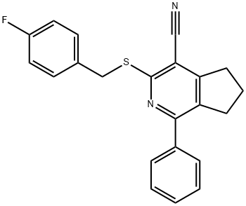 3-[(4-FLUOROBENZYL)SULFANYL]-1-PHENYL-6,7-DIHYDRO-5H-CYCLOPENTA[C]PYRIDINE-4-CARBONITRILE 结构式