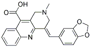 4-Benzo[1,3]dioxol-5-ylmethylene-2-methyl-1,2,3,4-tetrahydro-benzo[b][1,6]naphthyridine-10-carboxylic acid 结构式