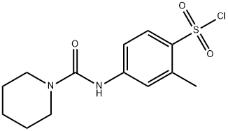 2-METHYL-4-[(PIPERIDINE-1-CARBONYL)AMINO]BENZENE-SULFONYL CHLORIDE 结构式