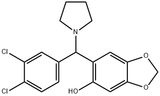 6-[(3,4-DICHLOROPHENYL)(1-PYRROLIDINYL)METHYL]-1,3-BENZODIOXOL-5-OL 结构式