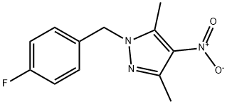 1-(4-FLUOROBENZYL)-3,5-DIMETHYL-4-NITRO-1H-PYRAZOLE 结构式