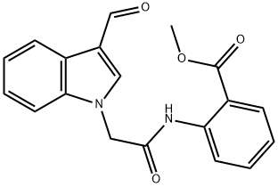 2-(2-(3-甲酰-1H-吲哚-1-基)乙酰胺基)苯甲酸甲酯 结构式