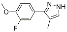 2-Fluoro-4-(4-methyl-1H-pyrazol-3-yl)phenyl methyl ether 结构式