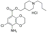 1-BUTYL-4-PIPERIDINYLMETHYL-8-AMINO-7-CHLORO-2,3-DIHYDRO-1,4-BENZODIOXIN-5-CARBOXYLATE HYDROCHLORIDE 结构式