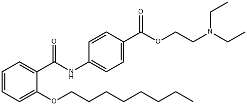 N-二乙基氨基乙基-对-[2-（-正辛氧基）-苯甲酰基]氨基苯甲酸酯 结构式