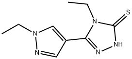 4-ETHYL-5-(1-ETHYL-1 H-PYRAZOL-4-YL)-4 H-[1,2,4]TRIAZOLE-3-THIOL 结构式