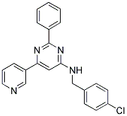 N-(4-CHLOROBENZYL)-2-PHENYL-6-PYRIDIN-3-YLPYRIMIDIN-4-AMINE 结构式