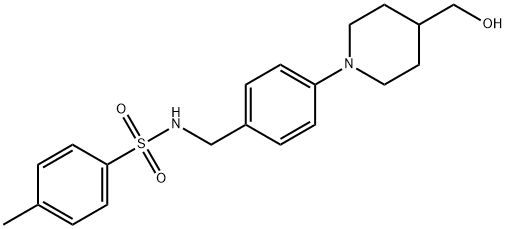 N-(4-(4-(羟甲基)哌啶-1-基)苄基)-4-甲基苯磺酰胺 结构式