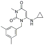 6-(CYCLOPROPYLAMINO)-1-(3,5-DIMETHYLBENZYL)-3-METHYLPYRIMIDINE-2,4(1H,3H)-DIONE 结构式