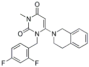 1-(2,4-DIFLUOROBENZYL)-6-(3,4-DIHYDROISOQUINOLIN-2(1H)-YL)-3-METHYLPYRIMIDINE-2,4(1H,3H)-DIONE 结构式