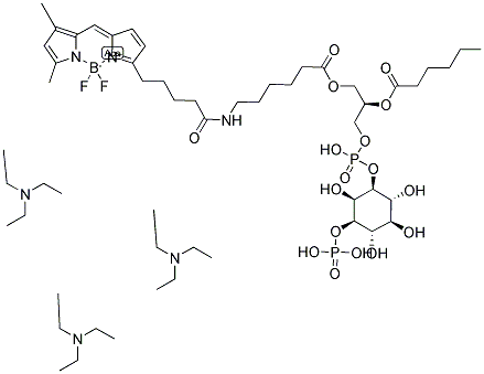 BODIPY(R) fl C5, C6-phosphatidylinositol 3-phosphate, Tris(triethylammonium) salt 结构式