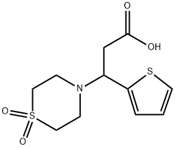 3-(1,1-DIOXO-1LAMBDA6,4-THIAZINAN-4-YL)-3-(2-THIENYL)PROPANOIC ACID 结构式