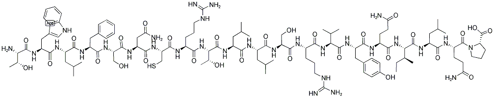 H-THR-TRP-LEU-PHE-SER-ASN-CYS-ARG-THR-LEU-LEU-SER-ARG-VAL-TYR-GLN-ILE-LEU-GLN-PRO-OH 结构式