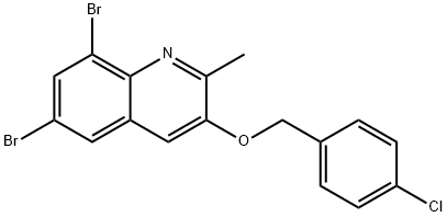 4-CHLOROBENZYL 6,8-DIBROMO-2-METHYL-3-QUINOLINYL ETHER 结构式