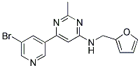 6-(5-BROMOPYRIDIN-3-YL)-N-(2-FURYLMETHYL)-2-METHYLPYRIMIDIN-4-AMINE 结构式