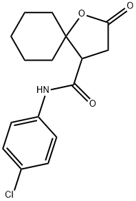 N-(4-CHLOROPHENYL)-2-OXO-1-OXASPIRO[4.5]DECANE-4-CARBOXAMIDE 结构式