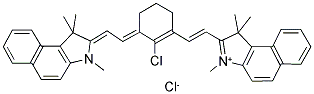 2-[2-[2-CHLORO-3-[2-(1,3-DIHYDRO-1,1,3-TRIMETHYL-2H-BENZO[E]-INDOL-2-YLIDENE)-ETHYLIDENE]-1-CYCLOHEXEN-1-YL]-ETHENYL]-1,1,3-TRIMETHYL-1H-BENZO[E]INDOLIUM CHLORIDE 结构式