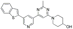 1-[6-(5-Benzo[b]thiophen-2-yl-pyridin-3-yl)-2-methyl-pyrimidin-4-yl]-piperidin-4-ol 结构式