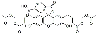 2',7'-BIS-(3-CARBOXYPROPYL)-5-(AND-6)-CARBOXYFLUORESCEIN, ACETOXYMETHYL ESTER 结构式
