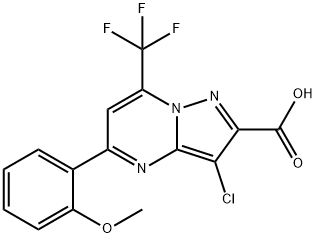 3-氯-5-(2-甲氧苯基)-7-(三氟甲基)-2-吡唑[1,5-A]嘧啶羧酸 结构式