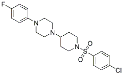 1-((4-CHLOROPHENYL)SULFONYL)-4-(4-(4-FLUOROPHENYL)PIPERAZIN-1-YL)PIPERIDINE 结构式