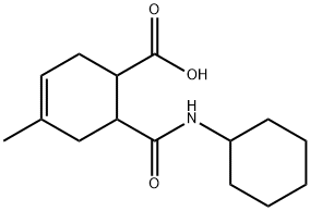 6-CYCLOHEXYLCARBAMOYL-4-METHYL-CYCLOHEX-3-ENECARBOXYLIC ACID 结构式
