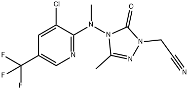 2-(4-[[3-CHLORO-5-(TRIFLUOROMETHYL)-2-PYRIDINYL](METHYL)AMINO]-3-METHYL-5-OXO-4,5-DIHYDRO-1H-1,2,4-TRIAZOL-1-YL)ACETONITRILE 结构式