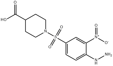 1-[(4-HYDRAZINO-3-NITROPHENYL)SULFONYL]-4-PIPERIDINECARBOXYLIC ACID 结构式