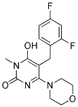 5-(2,4-Difluorobenzyl)-6-hydroxy-1-methyl-4-morpholin-4-ylpyrimidin-2(1H)-one 结构式