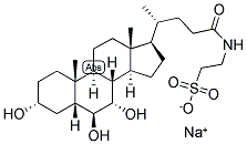 5-BETA-CHOLANIC ACID-3-ALPHA, 6-BETA, 7-ALPHA, -TRIOL N-(2-SULPHOETHYL)-AMIDE SODIUM SALT 结构式