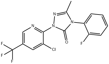 2-[3-CHLORO-5-(TRIFLUOROMETHYL)-2-PYRIDINYL]-4-(2-FLUOROPHENYL)-5-METHYL-2,4-DIHYDRO-3H-1,2,4-TRIAZOL-3-ONE 结构式