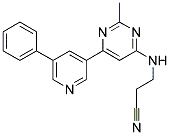 3-([2-METHYL-6-(5-PHENYLPYRIDIN-3-YL)PYRIMIDIN-4-YL]AMINO)PROPANENITRILE 结构式