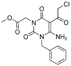 [4-AMINO-3-BENZYL-5-(2-CHLORO-ACETYL)-2,6-DIOXO-3,6-DIHYDRO-2H-PYRIMIDIN-1-YL]-ACETIC ACID METHYL ESTER 结构式