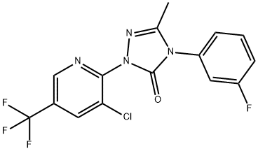 2-[3-Chloro-5-(trifluoromethyl)-2-pyridinyl]-4-(3-fluorophenyl)-5-methyl-2,4-dihydro-3H-1,2,4-triazol-3-one 结构式