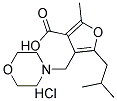 5-ISOBUTYL-2-METHYL-4-MORPHOLIN-4-YLMETHYL-FURAN-3-CARBOXYLIC ACID HYDROCHLORIDE 结构式