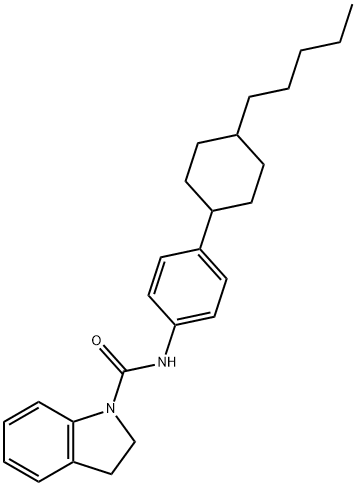 N-[4-(4-Pentylcyclohexyl)phenyl]-1-indolinecarboxamide 结构式