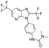 N-[4-[2,5-BIS(TRIFLUOROMETHYL)-1,3,7-TRIAZAINDEN-1-YL]PHENYL]-N',N'-DIMETHYLUREA 结构式