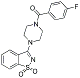 3-[4-(4-FLUOROBENZOYL)PIPERAZIN-1-YL]-1,2-BENZISOTHIAZOLE 1,1-DIOXIDE 结构式
