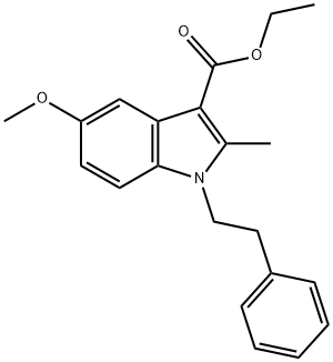 Ethyl 5-methoxy-2-methyl-1-(2-phenylethyl)-1H-indole-3-carboxylate 结构式