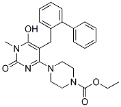 4-(5-BIPHENYL-2-YLMETHYL-6-HYDROXY-1-METHYL-2-OXO-1,2-DIHYDRO-PYRIMIDIN-4-YL)-PIPERAZINE-1-CARBOXYLIC ACID ETHYL ESTER 结构式