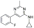 N-CYCLOPROPYL-6-(2-FLUOROPHENYL)-2-METHYLPYRIMIDIN-4-AMINE 结构式