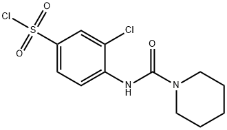 3-CHLORO-4-[(PIPERIDINE-1-CARBONYL)-AMINO]-BENZENE SULFONYL CHLORIDE 结构式