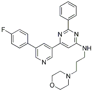 (6-[5-(4-FLUORO-PHENYL)-PYRIDIN-3-YL]-2-PHENYL-PYRIMIDIN-4-YL)-(3-MORPHOLIN-4-YL-PROPYL)-AMINE 结构式