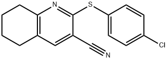 2-[(4-CHLOROPHENYL)SULFANYL]-5,6,7,8-TETRAHYDRO-3-QUINOLINECARBONITRILE 结构式