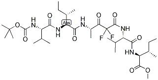 BOC-VAL-ILE[(S)-4-AMINO-2,2-DIFLUORO-3-OXO-PENTANOYL]-VAL-ILE-OME 结构式
