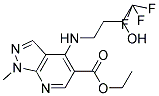 ETHYL 1-METHYL-4-[(4,4,4-TRIFLUORO-3-HYDROXYBUTYL)AMINO]-1H-PYRAZOLO[3,4-B]PYRIDINE-5-CARBOXYLATE 结构式