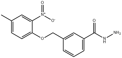 3-((4-甲基-2-硝基苯氧基)甲基)苯甲酰肼 结构式