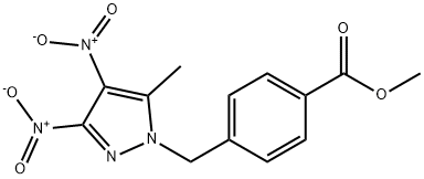 4-(5-Methyl-3,4-dinitro-pyrazol-1-ylmethyl)-benzoic acid methyl ester 结构式
