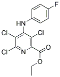 ETHYL 3,5,6-TRICHLORO-4-[(4-FLUOROPHENYL)AMINO]PYRIDINE-2-CARBOXYLATE 结构式